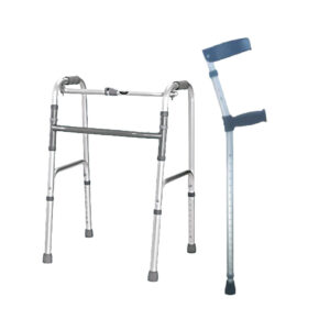 Pack Andador Aluminio Plegable Paso a Paso Polished + Bastón Codera Móvil